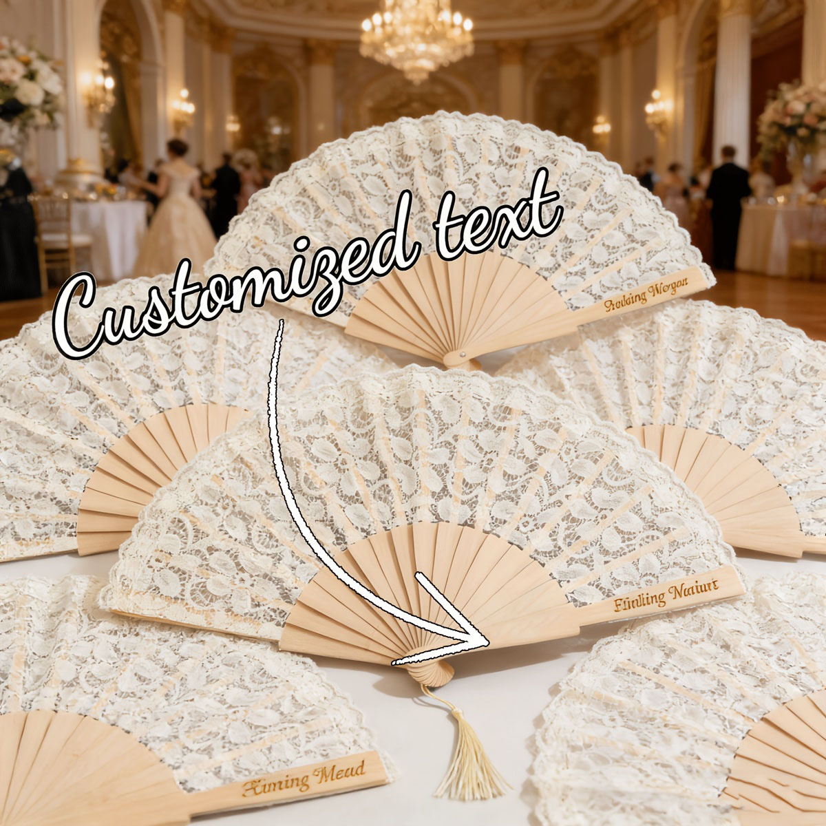 Tassel Fringe Trim - Leque de Renda Personalizado com Gravação,