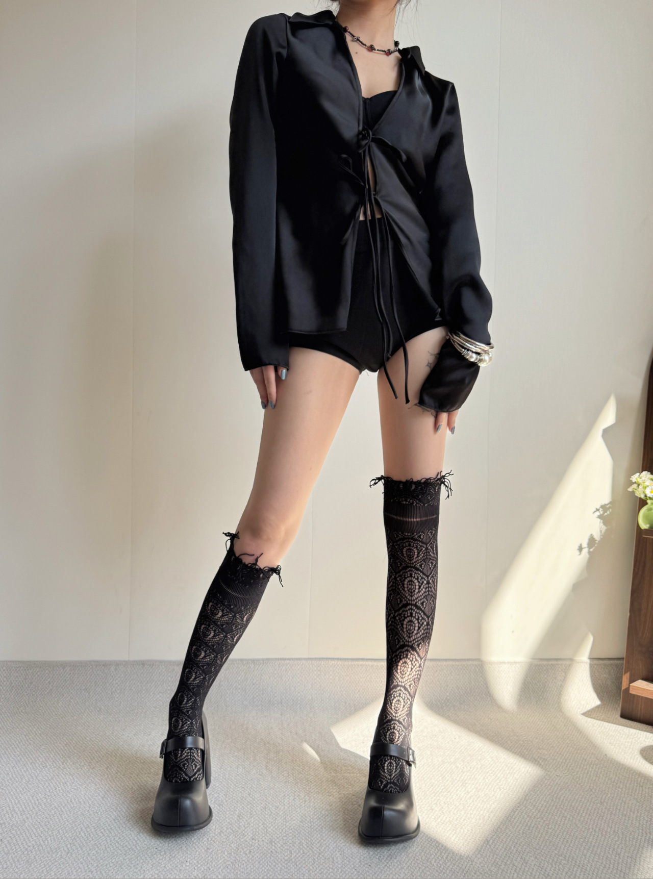 Novas Meias de Rede Femininas  - Tassel Fringe Trim avaliação e preço