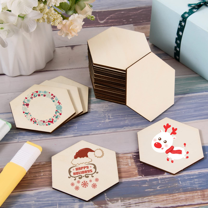 Fatias de Madeira Hexagonais d - Christmas Craft Embellishment avaliação e preço