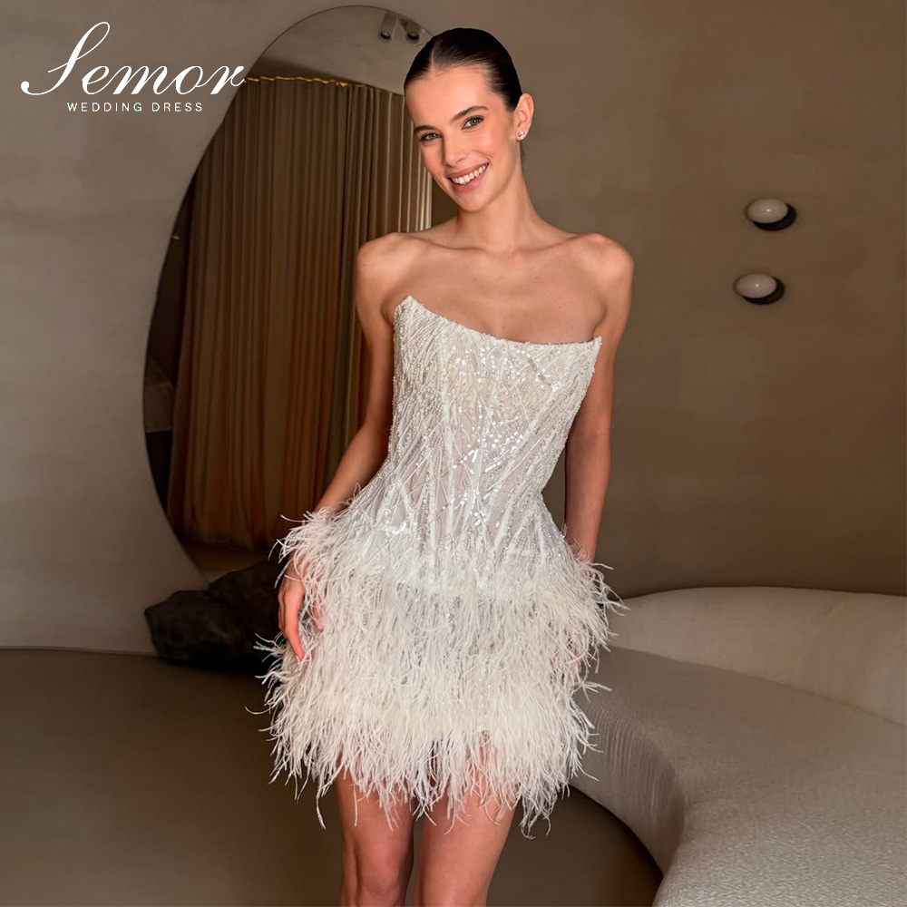 Vestido de Noiva Curto Semor E - Tassel Fringe Trim avaliação e preço