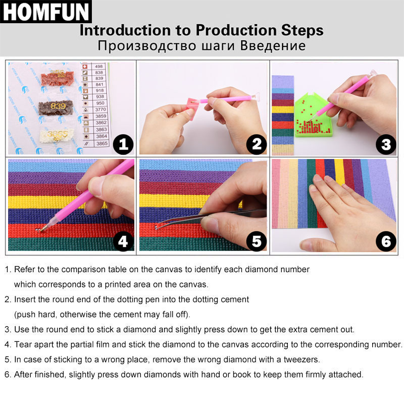 Homfun 5d diy pintura diamante - Craft Embellishment Storage avaliação e preço